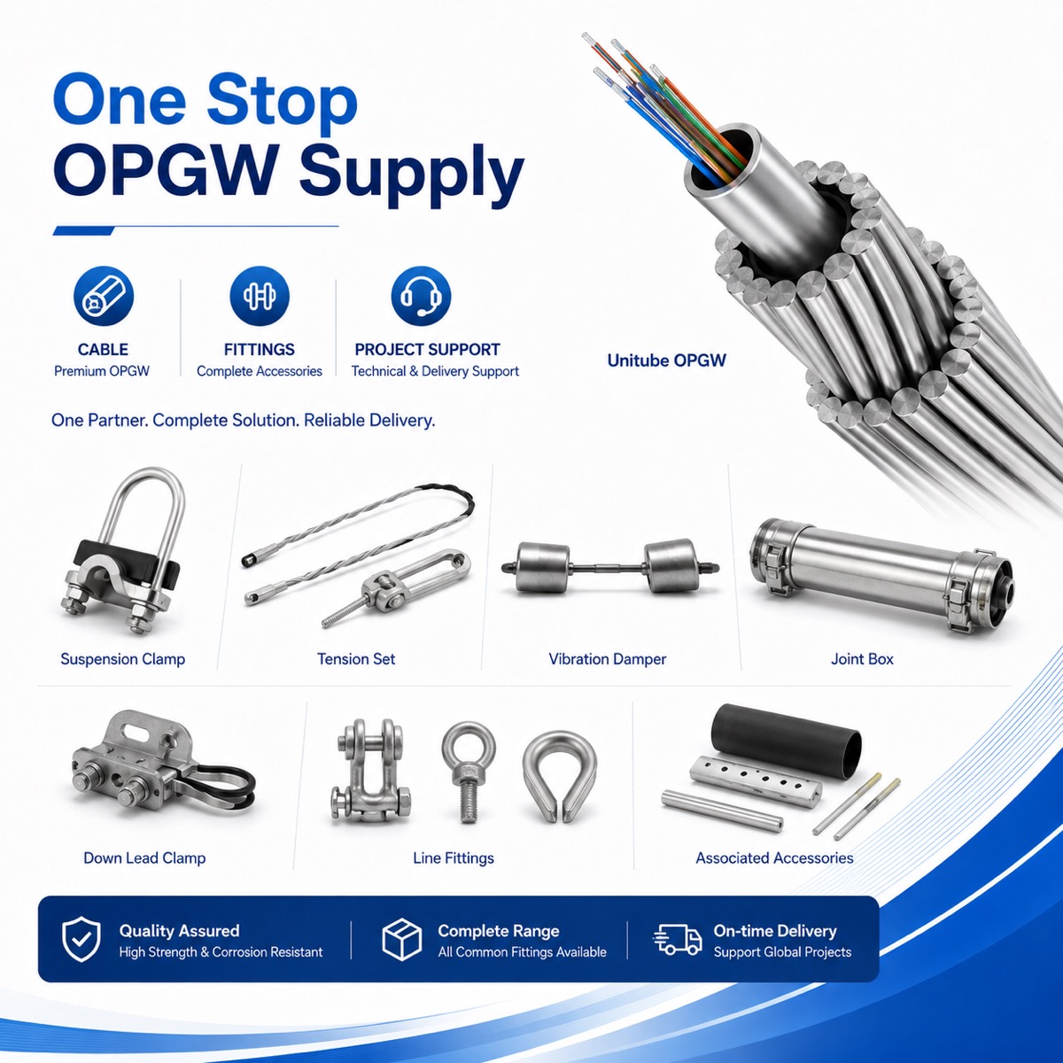 Unitube OPGW produto e referência de construção 3